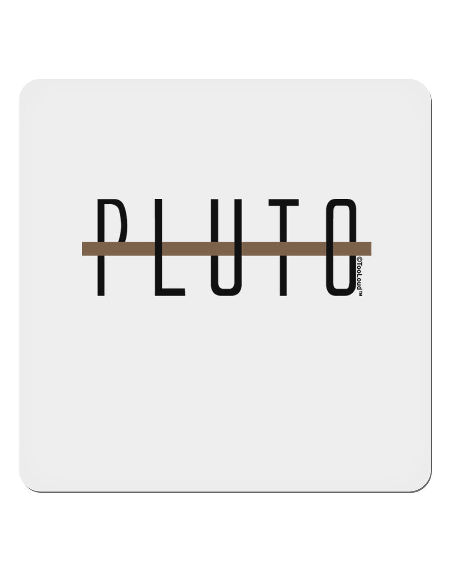 Planet Pluto Text Only 4x4&#x22; Square Sticker-Stickers-TooLoud-1-Davson Sales