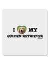 I Heart My Golden Retriever 4x4&#x22; Square Sticker 4 Pieces-Stickers-TooLoud-White-Davson Sales