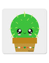 Cute Cactus Design 4x4&#x22; Square Sticker 4 Pieces-Stickers-TooLoud-White-Davson Sales