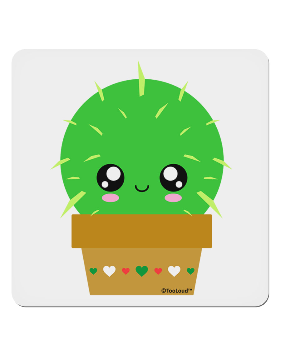 Cute Cactus Design 4x4&#x22; Square Sticker 4 Pieces-Stickers-TooLoud-White-Davson Sales