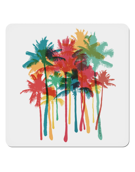 Paint Splash Palm Trees 4x4&#x22; Square Sticker-Stickers-TooLoud-1-Davson Sales
