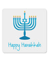 Happy Hanukkah Menorah 4x4&#x22; Square Sticker 4 Pieces-Stickers-TooLoud-White-Davson Sales