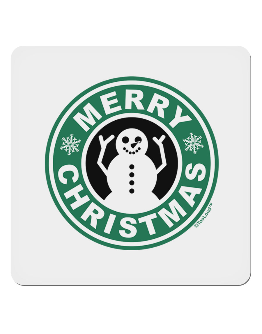 Merry Christmas Latte Logo 4x4&#x22; Square Sticker-Stickers-TooLoud-1-Davson Sales