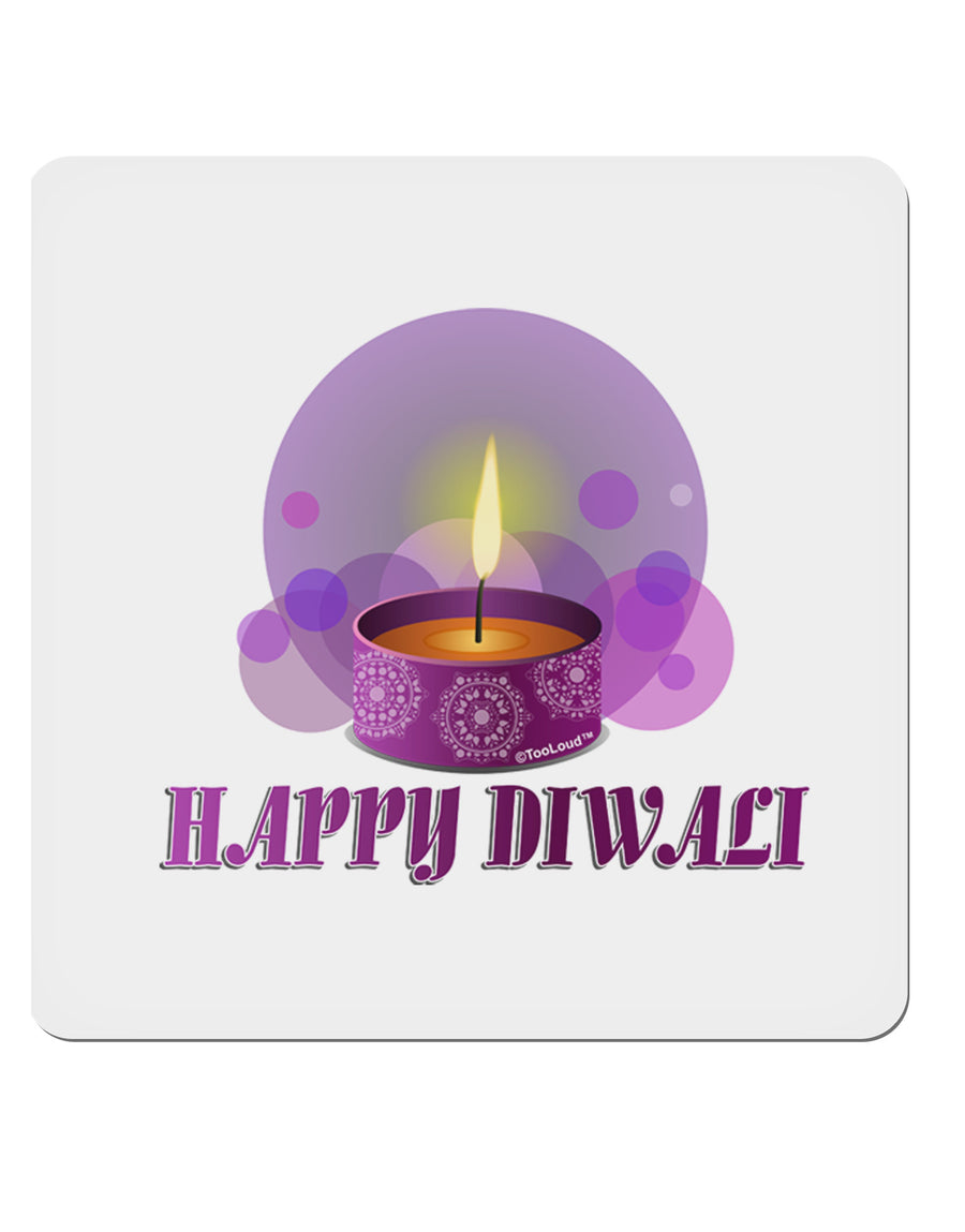 Happy Diwali Purple Candle 4x4&#x22; Square Sticker-Stickers-TooLoud-1-Davson Sales