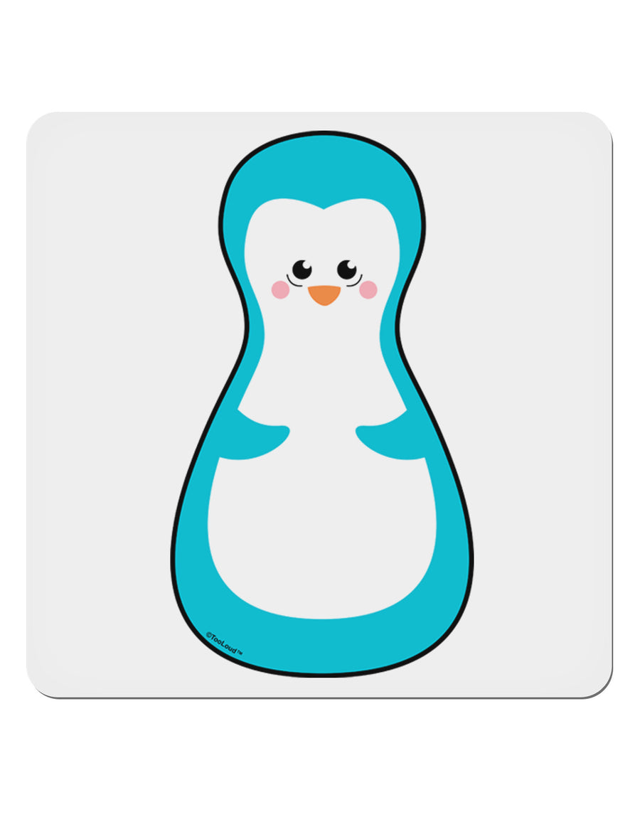 Cute Penguin Matryoshka Nesting Doll - Christmas 4x4&#x22; Square Sticker 4 Pieces-Stickers-TooLoud-White-Davson Sales