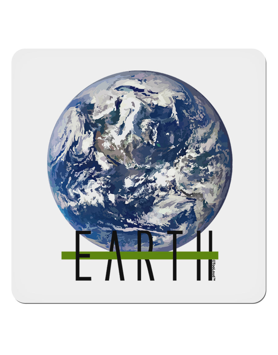 Planet Earth Text 4x4&#x22; Square Sticker-Stickers-TooLoud-1-Davson Sales