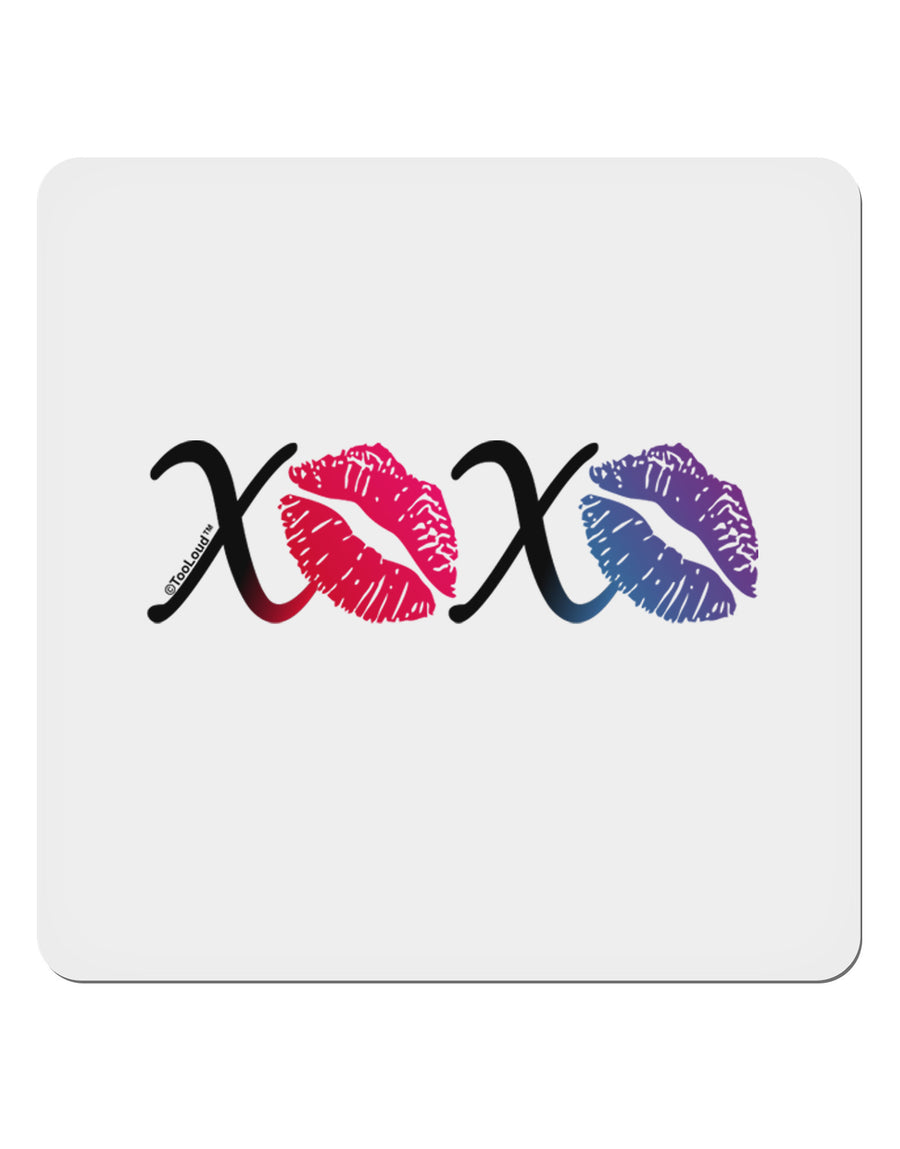 TooLoud XOXO Kisses 4x4&#x22; Square Sticker-Stickers-TooLoud-1-Davson Sales