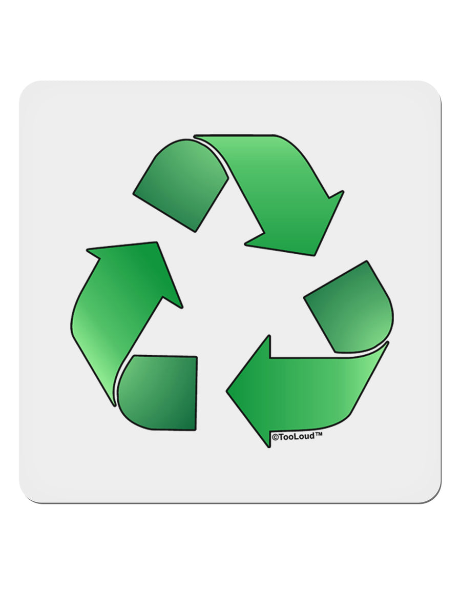 Recycle Green 4x4&#x22; Square Sticker 4 Pieces-Stickers-TooLoud-White-Davson Sales