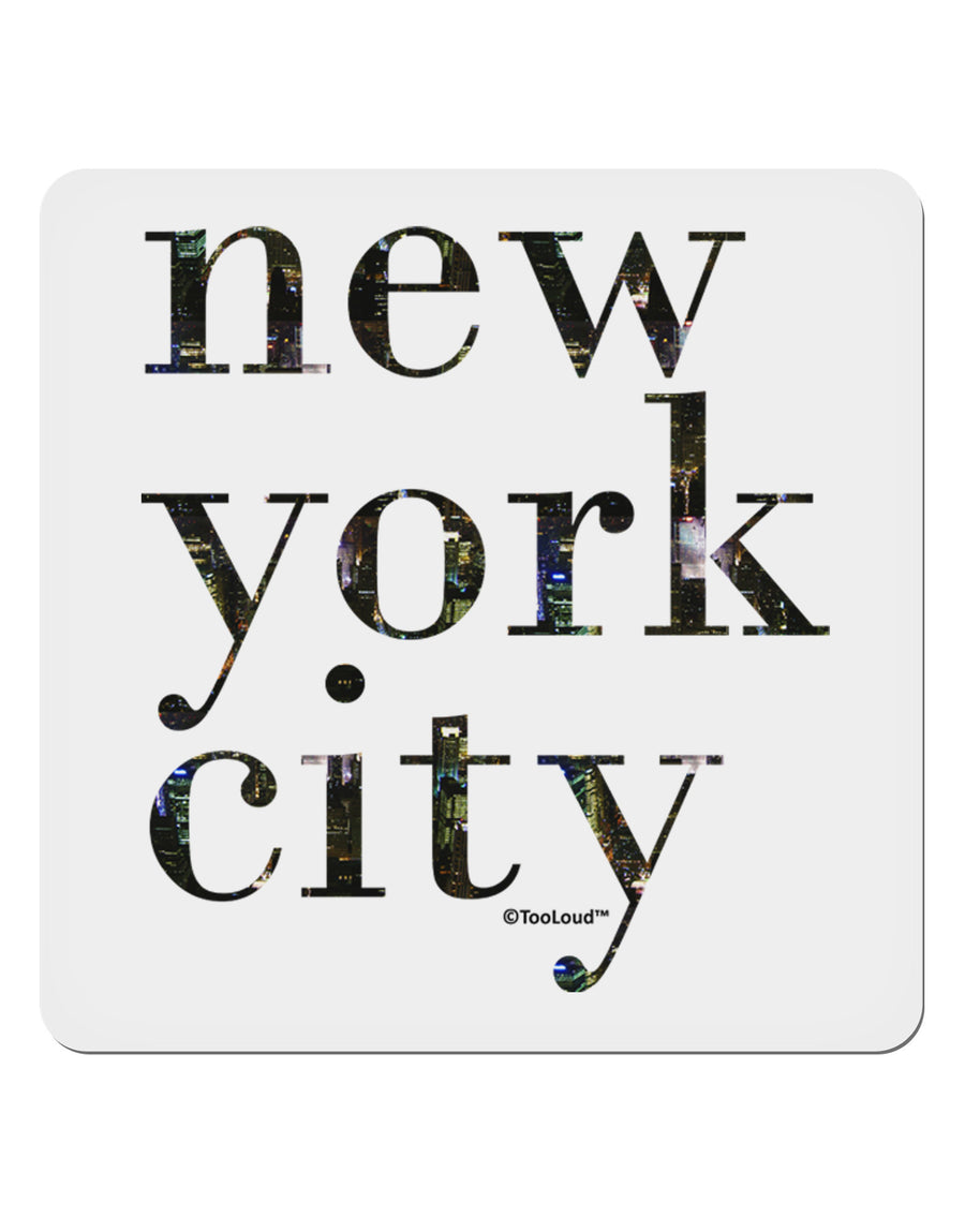 New York City - City Lights 4x4&#x22; Square Sticker 4 Pieces-Stickers-TooLoud-White-Davson Sales