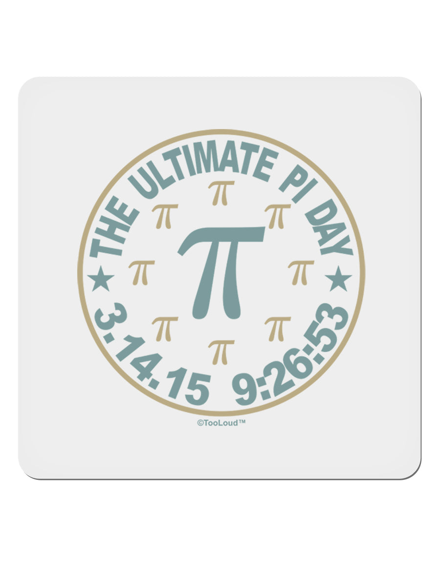 The Ultimate Pi Day Emblem 4x4&#x22; Square Sticker 4 Pieces-Stickers-TooLoud-White-Davson Sales