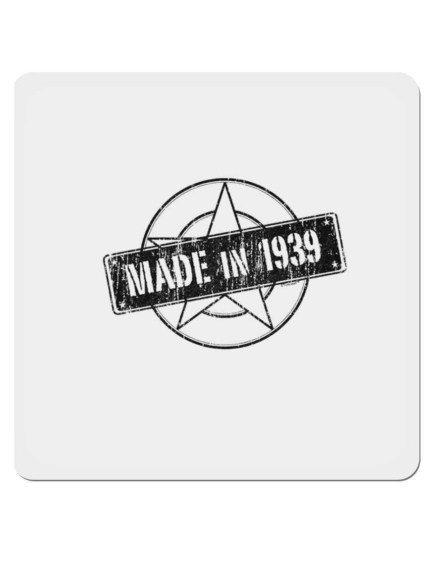 TooLoud 80th Birthday Made in 1939 4x4 Inch Square Stickers - 4 Pieces-Stickers-TooLoud-Davson Sales
