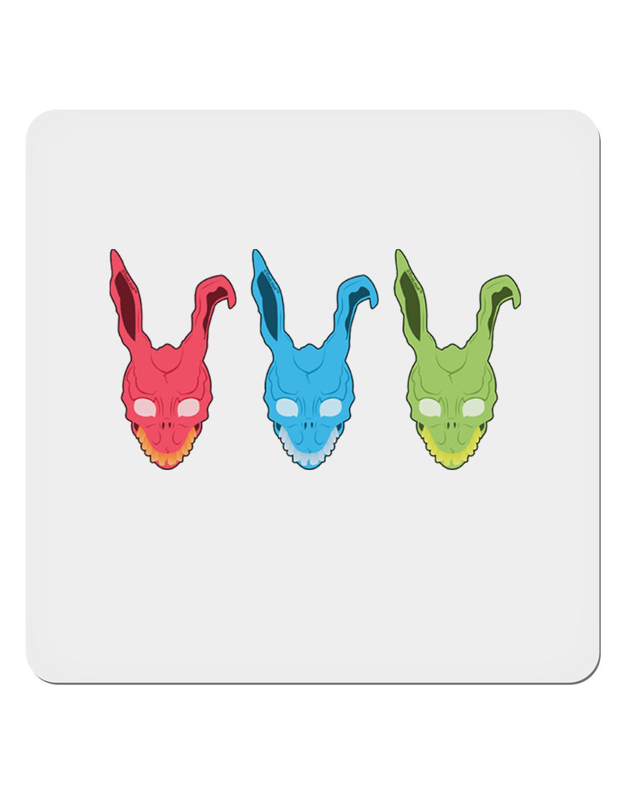 Scary Bunny Tri-color 4x4&#x22; Square Sticker 4 Pieces-Stickers-TooLoud-White-Davson Sales