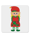 Cute Christmas Elf Girl 4x4&#x22; Square Sticker 4 Pieces-Stickers-TooLoud-White-Davson Sales