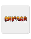 Chicago Skyline Cutout - Sunset Sky 4x4&#x22; Square Sticker 4 Pieces-Stickers-TooLoud-White-Davson Sales