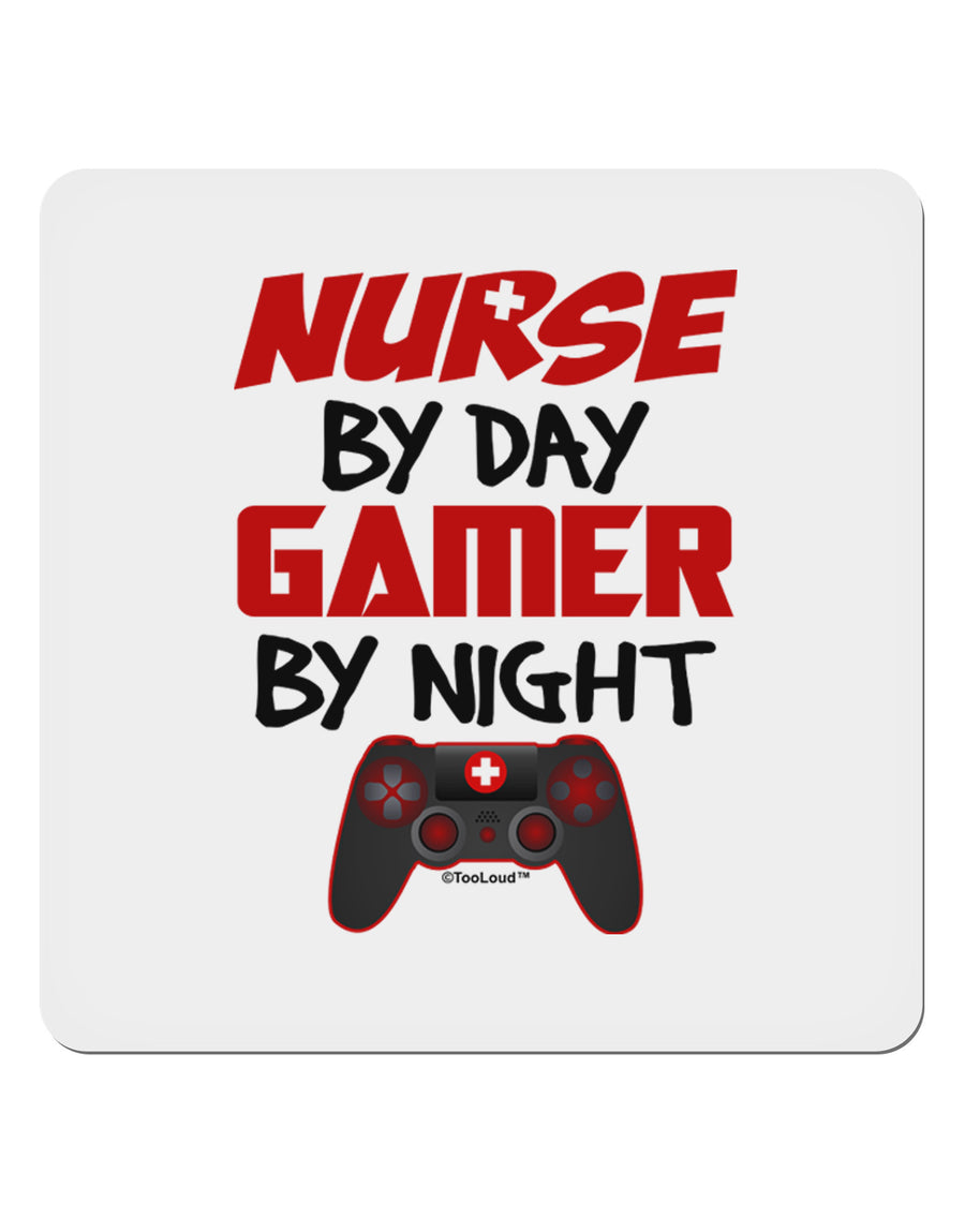 Nurse By Day Gamer By Night 4x4&#x22; Square Sticker-Stickers-TooLoud-1-Davson Sales