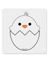 Cute Hatching Chick - White 4x4&#x22; Square Sticker 4 Pieces-Stickers-TooLoud-White-Davson Sales