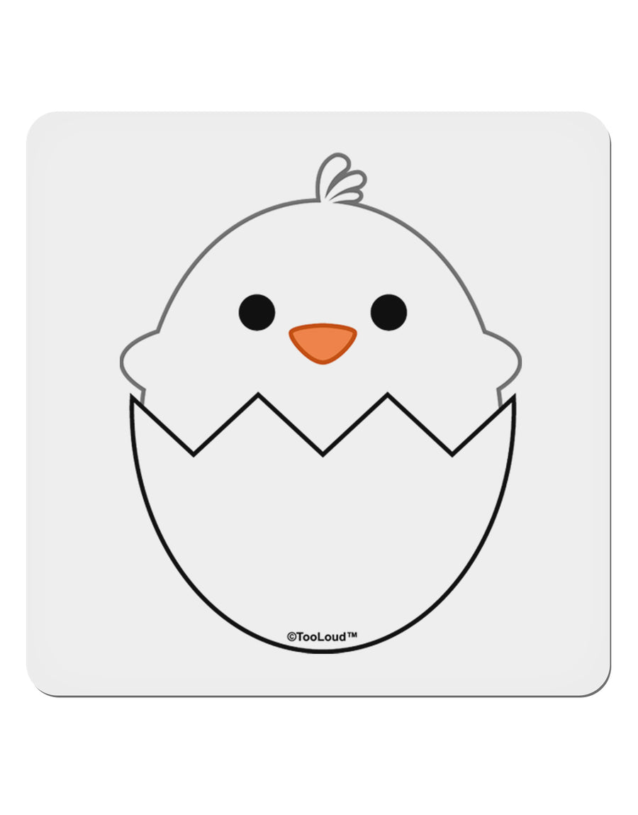 Cute Hatching Chick - White 4x4&#x22; Square Sticker 4 Pieces-Stickers-TooLoud-White-Davson Sales