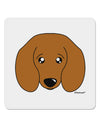 Cute Doxie Dachshund Dog 4x4&#x22; Square Sticker 4 Pieces-Stickers-TooLoud-White-Davson Sales