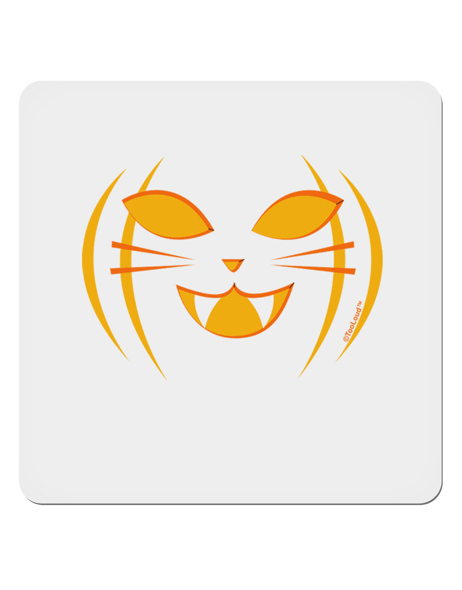 Cat-O-Lantern 4x4&#x22; Square Sticker 4 Pieces-Stickers-TooLoud-White-Davson Sales