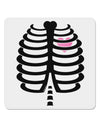 Black Skeleton Ribcage with Pink Heart Halloween 4x4&#x22; Square Sticker 4 Pieces-Stickers-TooLoud-White-Davson Sales