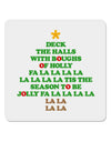 Deck the Halls Lyrics Christmas Tree 4x4&#x22; Square Sticker 4 Pieces-Stickers-TooLoud-White-Davson Sales