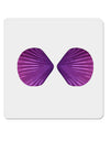 Mermaid Shell Bra Purple 4x4&#x22; Square Sticker-Stickers-TooLoud-1-Davson Sales