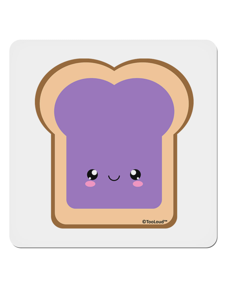 Cute Matching Design - PB and J - Jelly 4x4&#x22; Square Sticker 4 Pieces-Stickers-TooLoud-White-Davson Sales