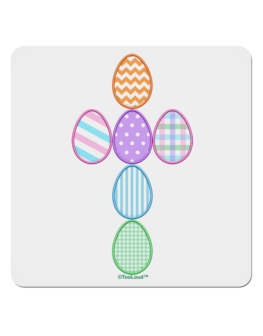 Easter Egg Cross Faux Applique 4x4&#x22; Square Sticker-Stickers-TooLoud-1-Davson Sales