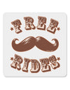 Free Mustache Rides 4x4&#x22; Square Sticker 4 Pieces-Stickers-TooLoud-White-Davson Sales