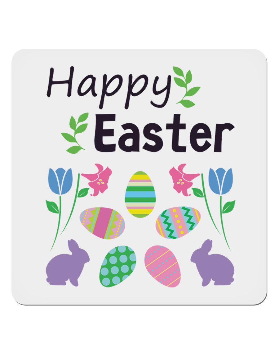 Happy Easter Design 4x4&#x22; Square Sticker 4 Pieces-Stickers-TooLoud-White-Davson Sales