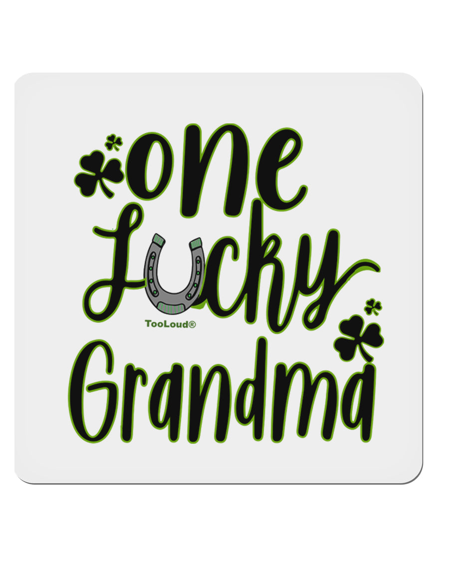 One Lucky Grandma Shamrock 4x4 Inch Square Stickers - 4 Pieces-Stickers-TooLoud-Davson Sales