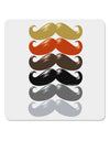 Natural Mustache Rainbow 4x4&#x22; Square Sticker 4 Pieces-Stickers-TooLoud-White-Davson Sales