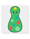 Cute Christmas Tree Matryoshka Nesting Doll 4x4&#x22; Square Sticker 4 Pieces-Stickers-TooLoud-White-Davson Sales