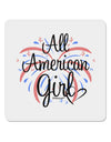 All American Girl - Fireworks and Heart 4x4&#x22; Square Sticker 4 Pieces-Stickers-TooLoud-White-Davson Sales