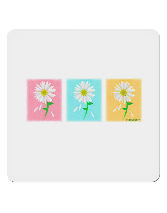 Pretty Daisies Watercolor 4x4" Square Sticker-Stickers-TooLoud-1 Piece-Davson Sales