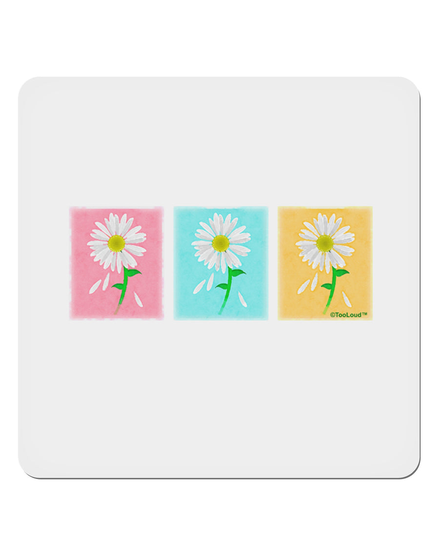 Pretty Daisies Watercolor 4x4" Square Sticker-Stickers-TooLoud-1 Piece-Davson Sales