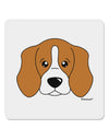 Cute Beagle Dog 4x4&#x22; Square Sticker 4 Pieces-Stickers-TooLoud-White-Davson Sales