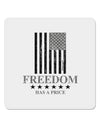 Freedom Flag BnW 4x4&#x22; Square Sticker 4 Pieces-Stickers-TooLoud-White-Davson Sales