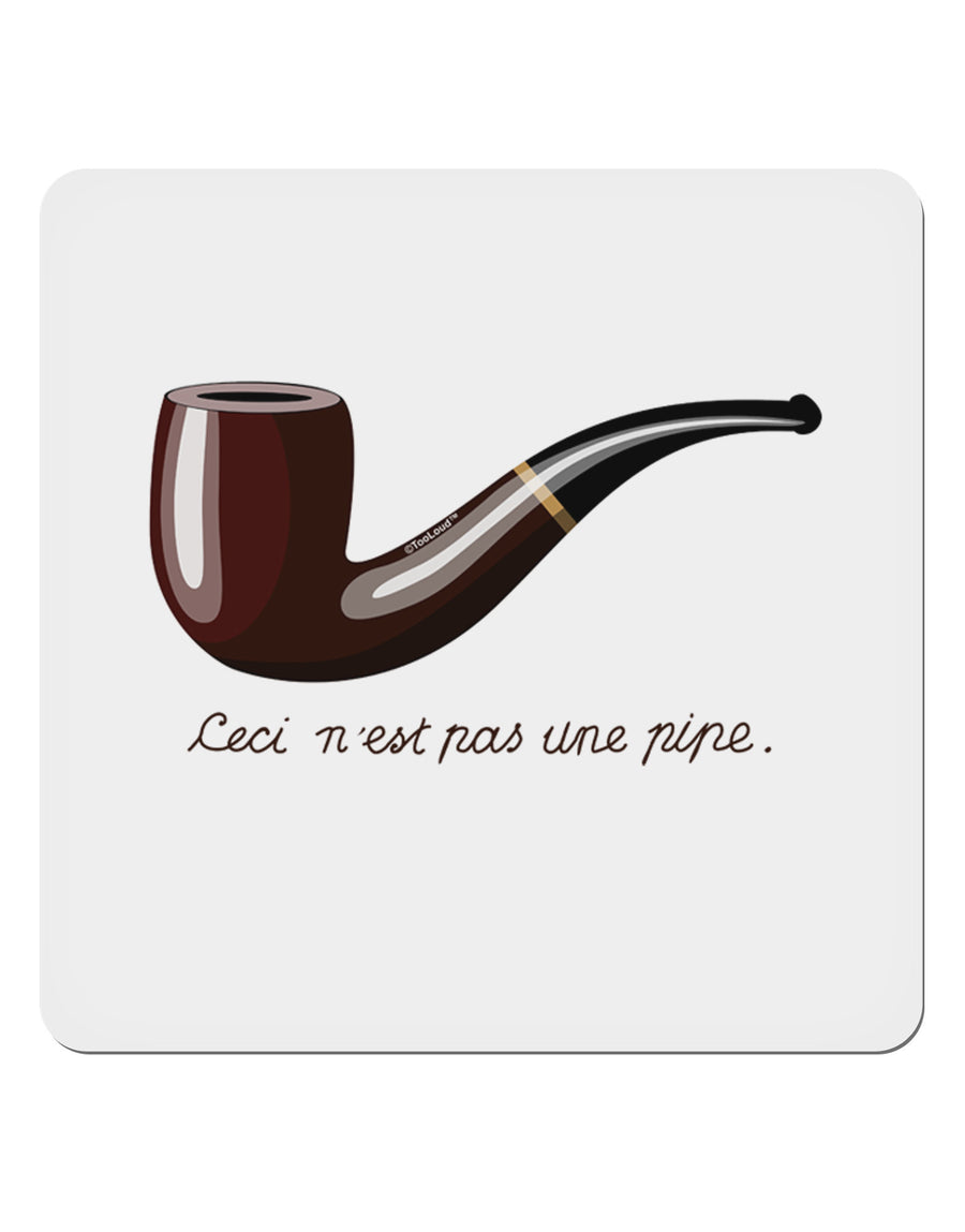 Ceci n'est pas une pipe 4x4&#x22; Square Sticker 4 Pieces-Stickers-TooLoud-White-Davson Sales