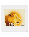 Lion Watercolor 3 Text 4x4&#x22; Square Sticker 4 Pieces-Stickers-TooLoud-White-Davson Sales