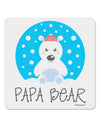 Matching Polar Bear Family - Papa Bear 4x4&#x22; Square Sticker 4 Pieces-Stickers-TooLoud-White-Davson Sales