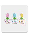 Three Easter Tulips 4x4&#x22; Square Sticker 4 Pieces-Stickers-TooLoud-White-Davson Sales