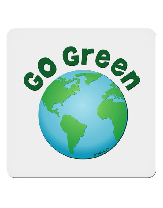 Go Green - Planet Earth 4x4&#x22; Square Sticker 4 Pieces-Stickers-TooLoud-White-Davson Sales