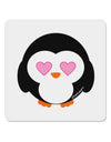 Cute Penguin - Heart Eyes 4x4&#x22; Square Sticker 4 Pieces-Stickers-TooLoud-White-Davson Sales