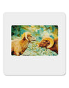 Two Bighorn Rams Watercolor 4x4&#x22; Square Sticker-Stickers-TooLoud-1 Piece-Davson Sales