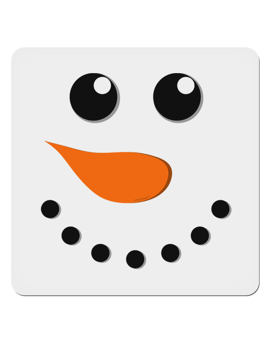 Snowman Face Christmas 4x4&#x22; Square Sticker 4 Pieces-Stickers-TooLoud-White-Davson Sales