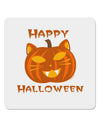 Cat-O-Lantern With Text 4x4&#x22; Square Sticker 4 Pieces-Stickers-TooLoud-White-Davson Sales