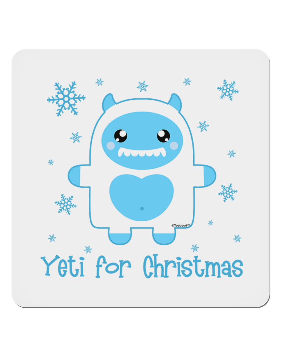 Yeti (Ready) for Christmas - Abominable Snowman 4x4&#x22; Square Sticker 4 Pieces-Stickers-TooLoud-White-Davson Sales