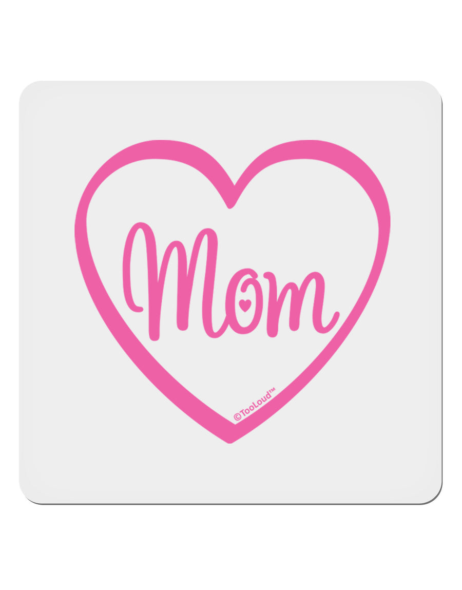 Mom Heart Design - Pink 4x4&#x22; Square Sticker 4 Pieces-Stickers-TooLoud-White-Davson Sales