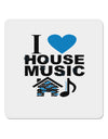 I Love House Blue 4x4&#x22; Square Sticker 4 Pieces-Stickers-TooLoud-White-Davson Sales